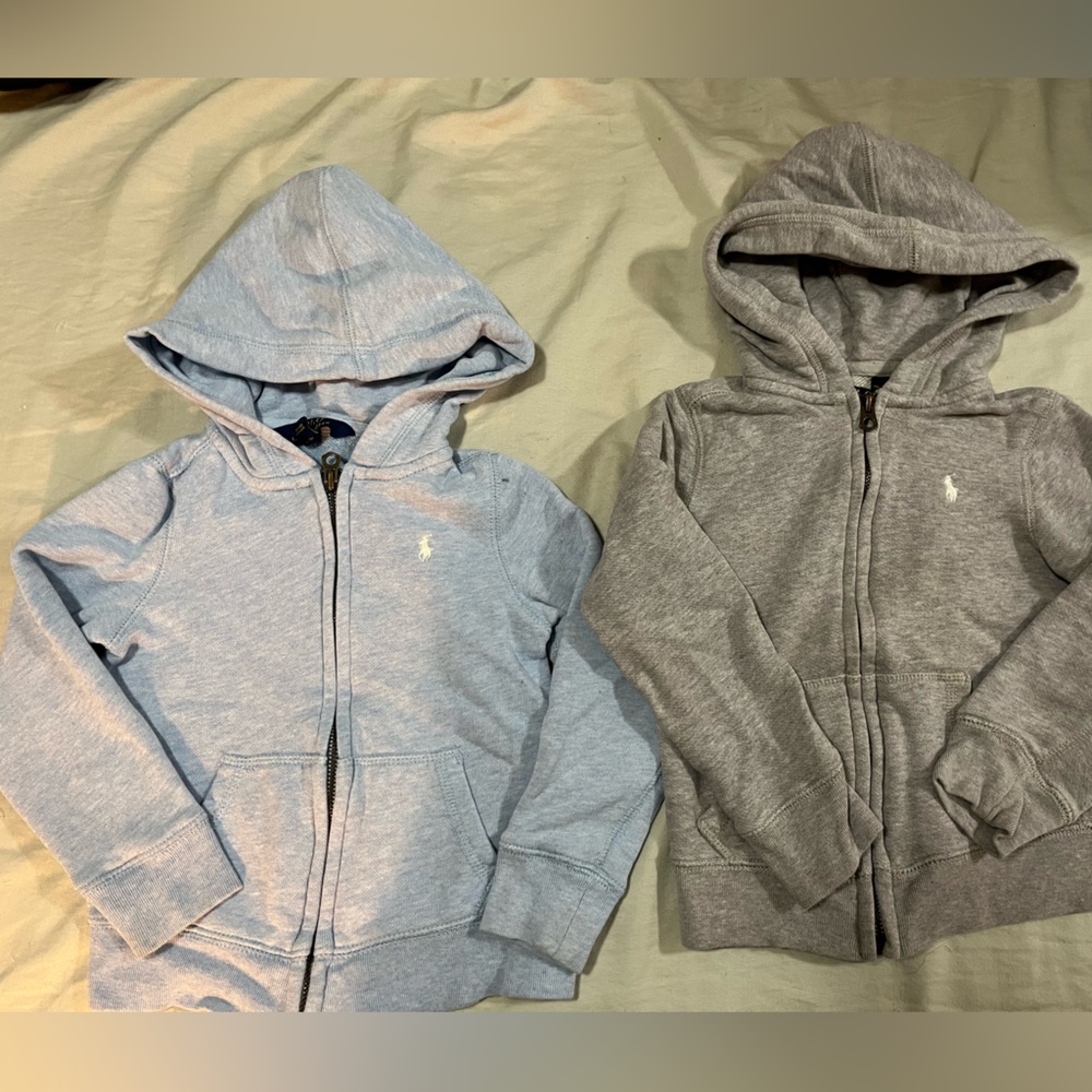 SOLD zip up hooded polo sweater jackets 4/5T